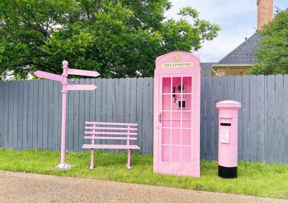 Party Wedding Event Decoration Antique Pink Telephone London Phone Booth for Sale