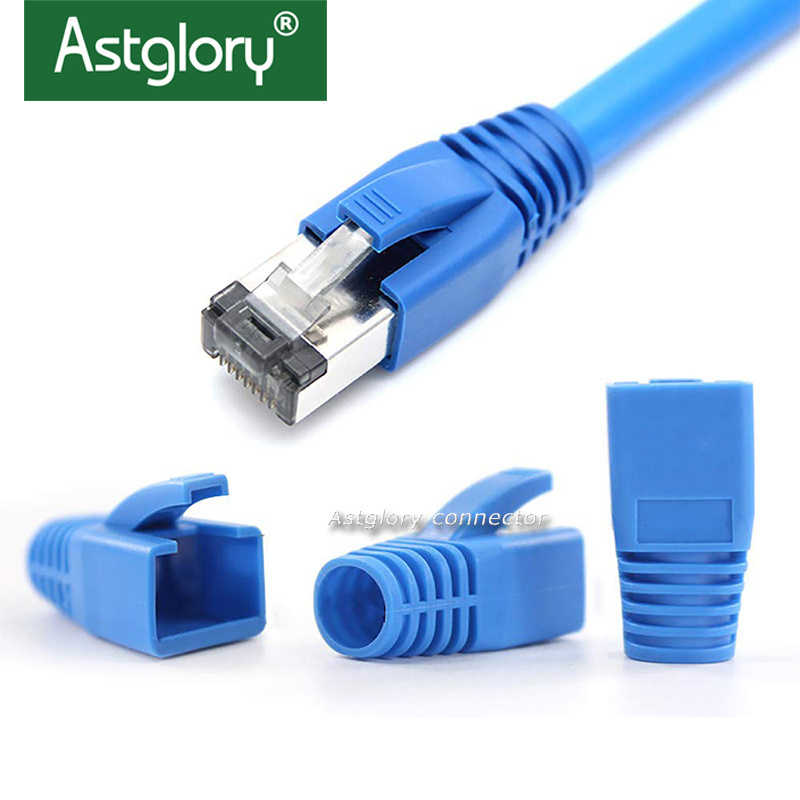 Blue Rj45 Strain Relief Boots Ethernet Network Cable Plug Cover Boot