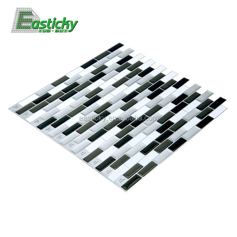 Removable Self adhesive Wall Sticker Flame Retardant Backsplash Vinyl 3D Kitchen Peel And Stick Wall Tile