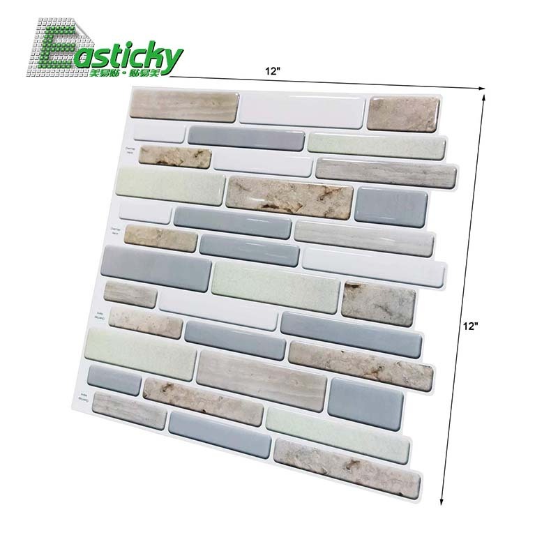 Removable wall sticker flame retardant peel and stick kitchen backsplash 3d peel and stick tile