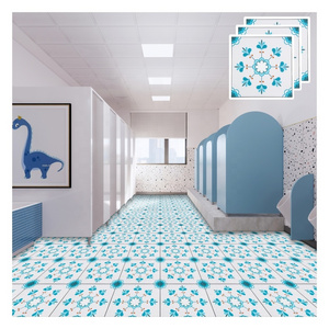 Wholesale peel and stick tiles pvc floor stickers waterproof luxury vinyl flooring plastic flooring tiles for toilet decoration