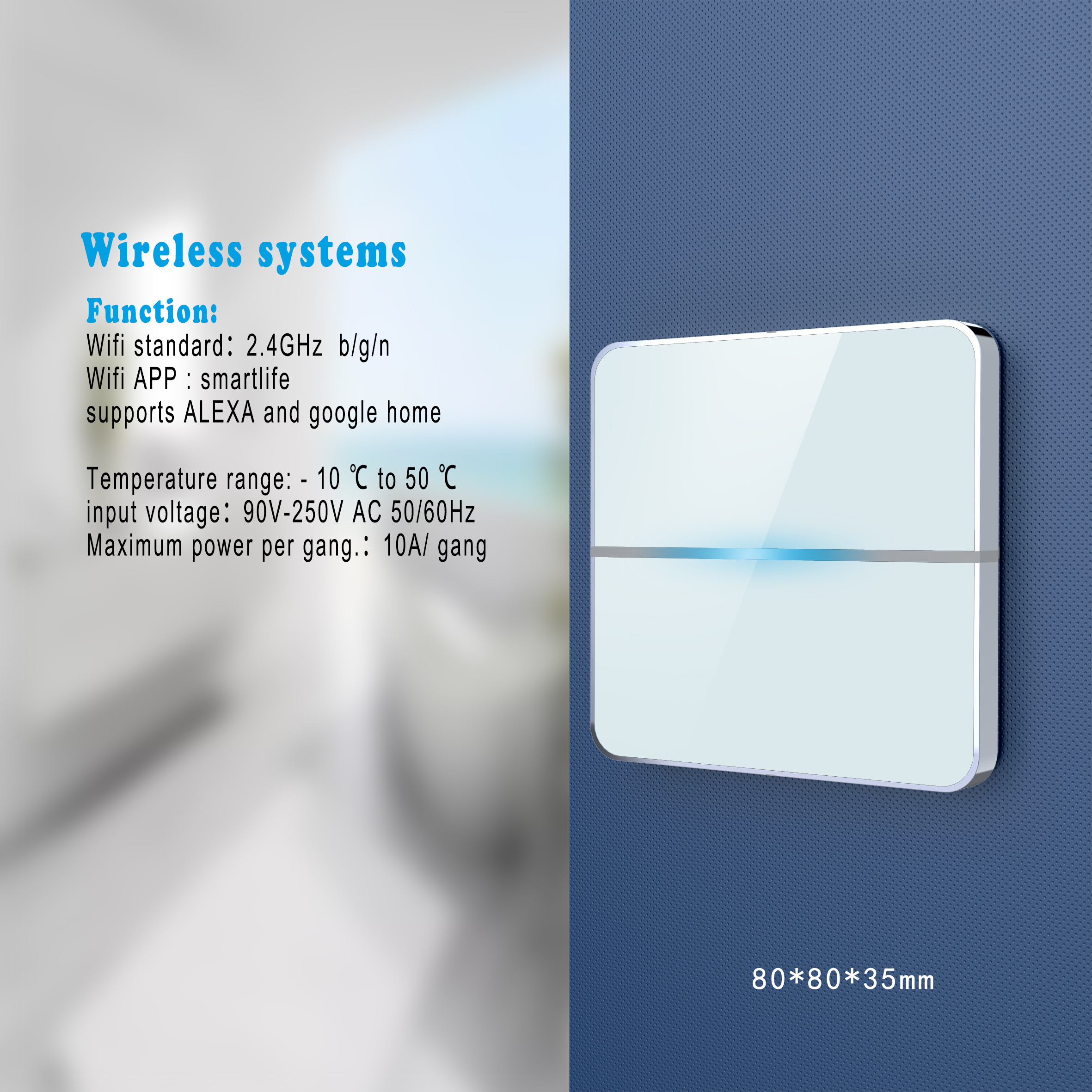 KNX 2 keys metal touch  switch Smart Light Wall  with Glass Panel LCD Touch shutter control smart lighting control system