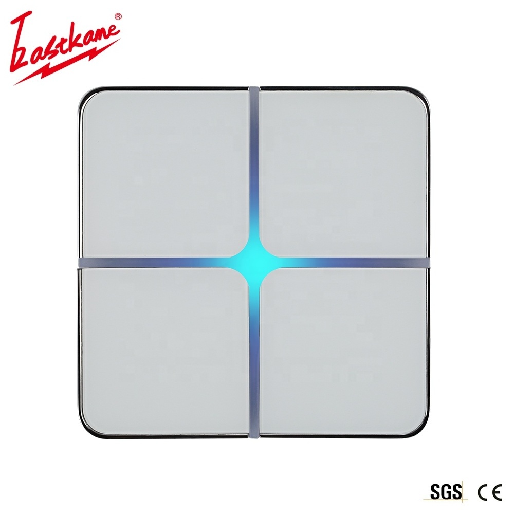 Eastkame 4 Gang wall switch tuya wifi luxury light switches zigbee smart touch switch and sockets for google alexa homekit