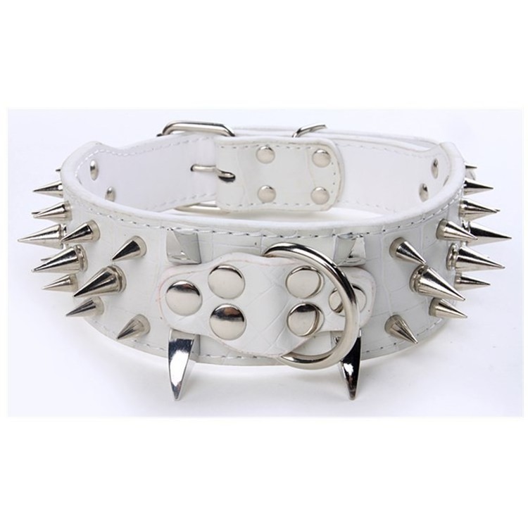 2023 hot sale Wide Cool Sharp Spiked Studded Leather Dog Collars