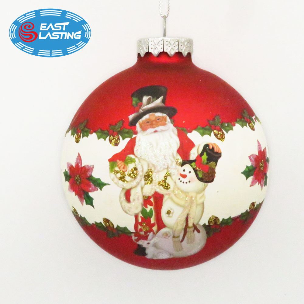 custom Christmas tree ornament  glass round ball glass baubles