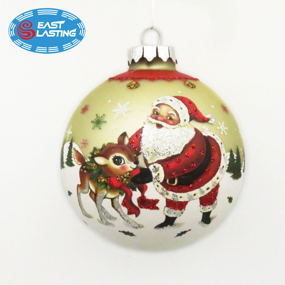 custom Christmas tree ornament  glass round ball glass baubles