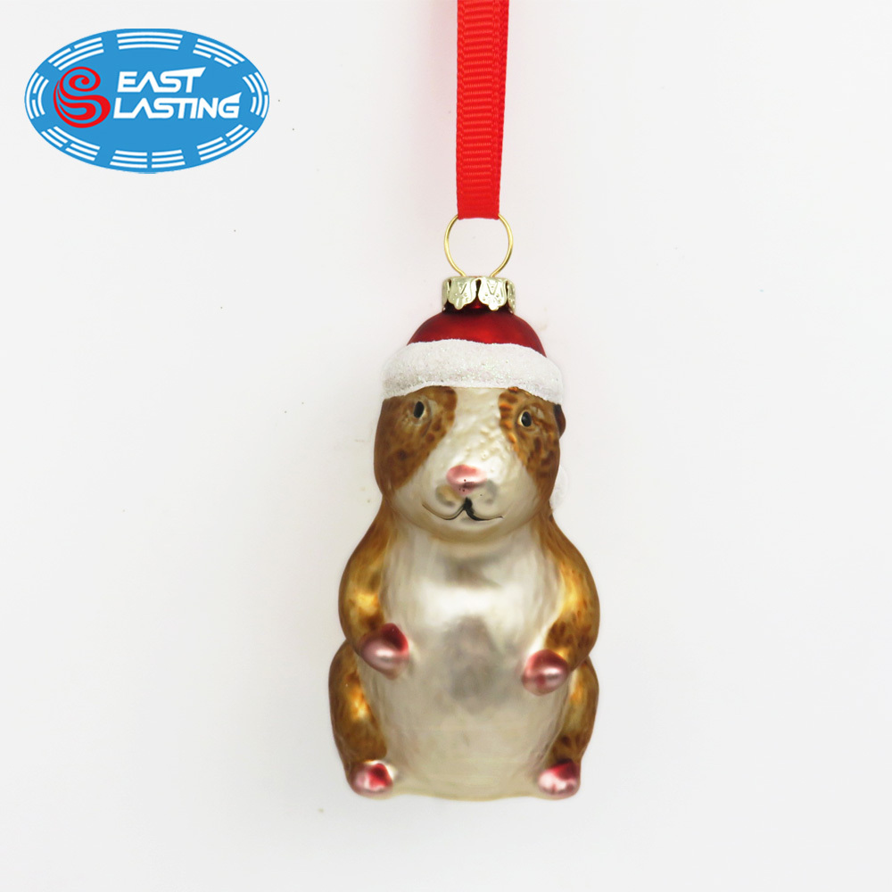 Custom squirrel glass hanging animal Christmas ornament