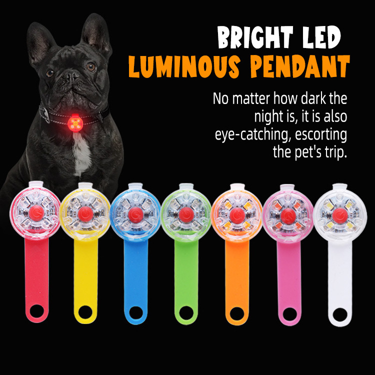 Dog Lights Glowing Pendant Necklace Walking Safety Warning Charm Silicone Led Pet Collar Light Pendant Tag