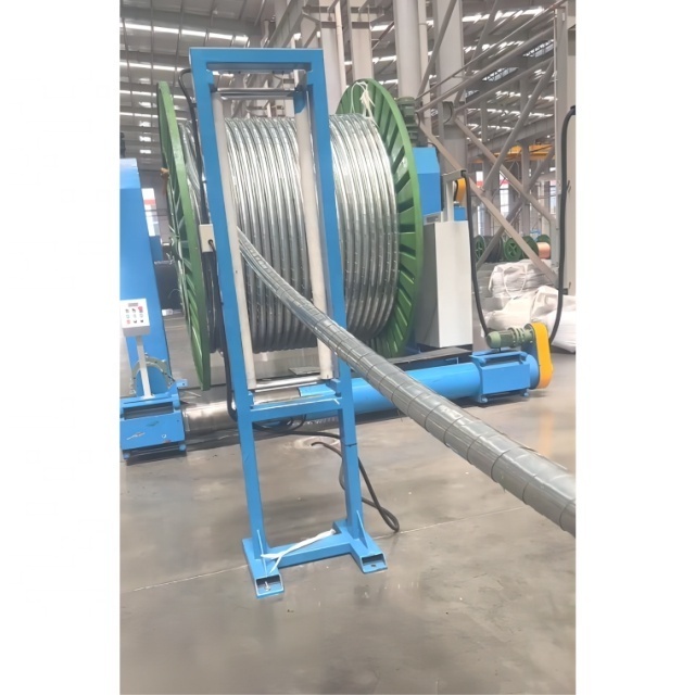 Cable manufacturing wire and cable rewinding/unwinding machine with portal type pay-off and take-up