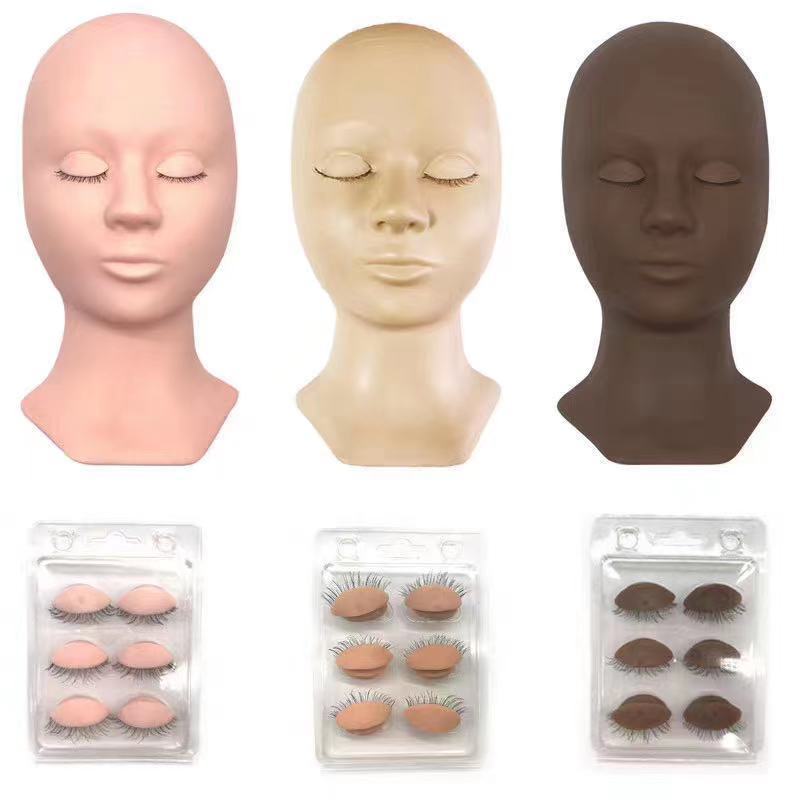 2024 realistic practice mannequin doll head for eyelash extension training lash mannequin with removable eyelids