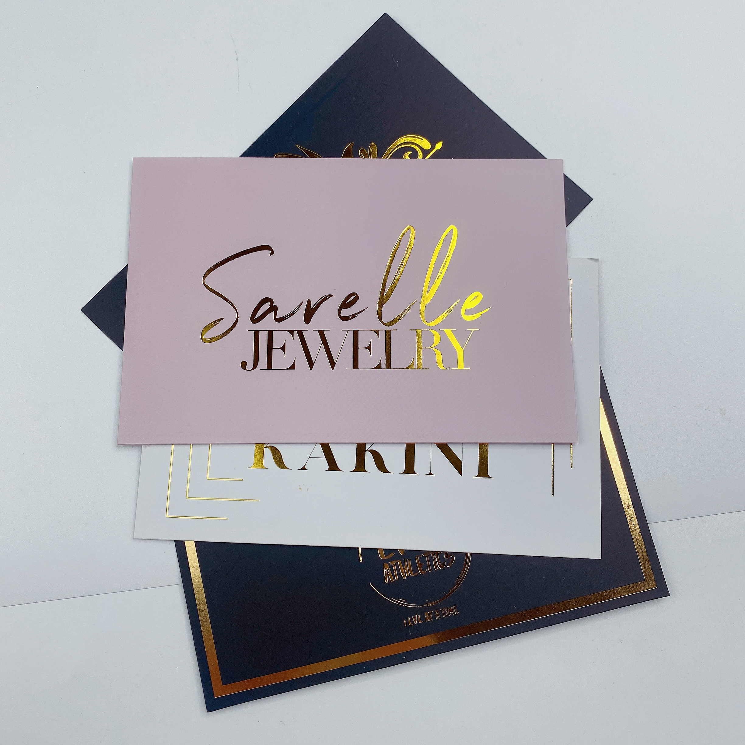 Custom colorful gold foil paper thank you cards with logo thank you business card printing