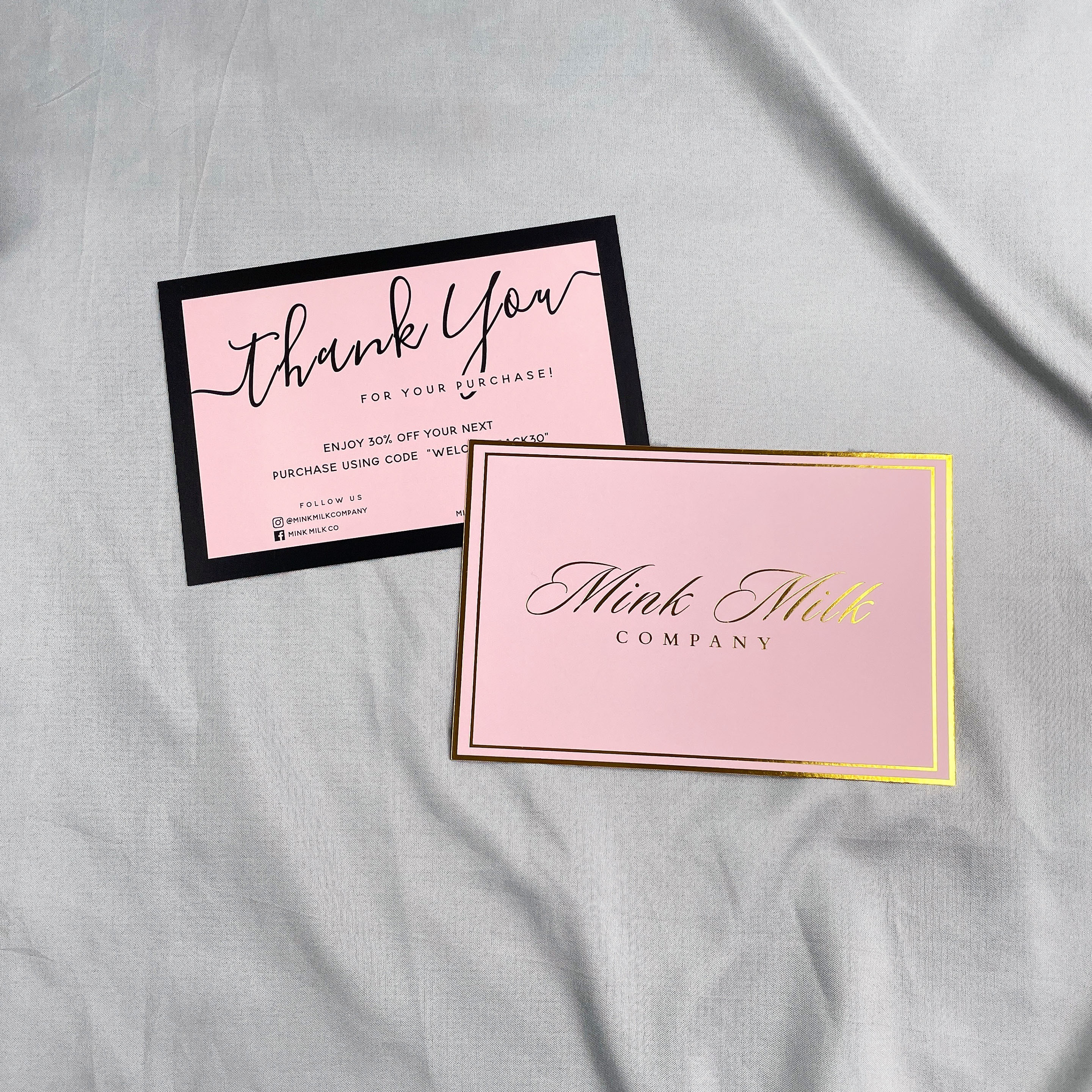 Luxury custom logo gold foil stamping business card jewelry display cards coupon postcard clothing thank you cards for boutique