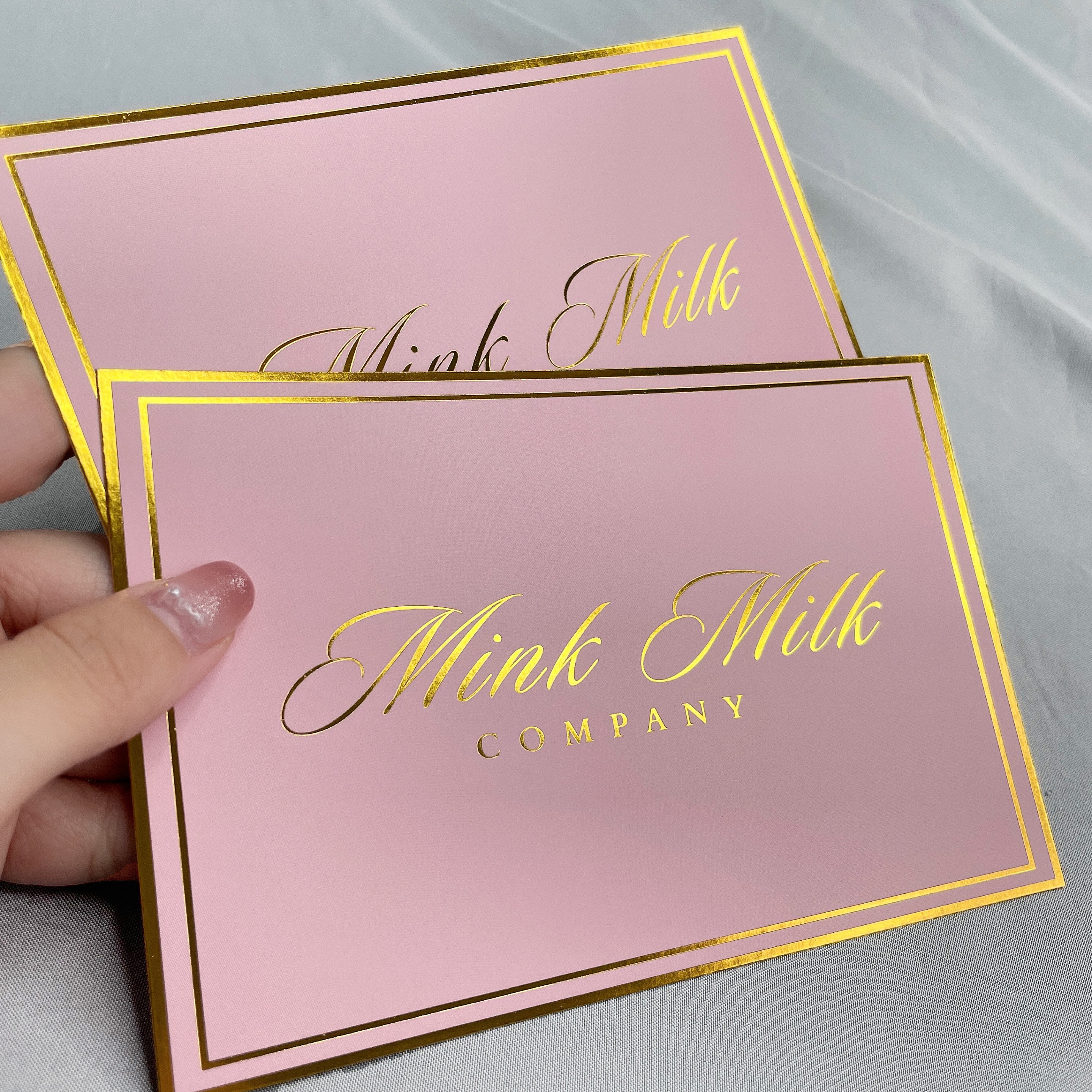 Luxury custom logo gold foil stamping business card jewelry display cards coupon postcard clothing thank you cards for boutique