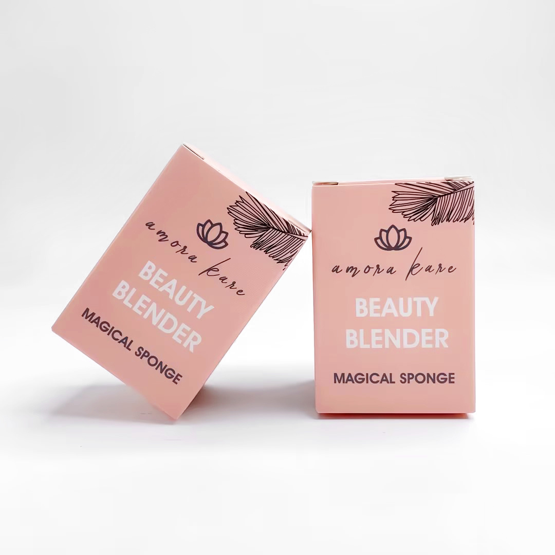 Eco-friendly Custom Logo Skincare Beauty Blender Cardboard Box Cosmetic Packaging Folding Gift Paper Box For Small Business