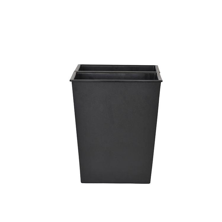 New arrival luxury matt black metal rectangular waste bin recycle for hotel