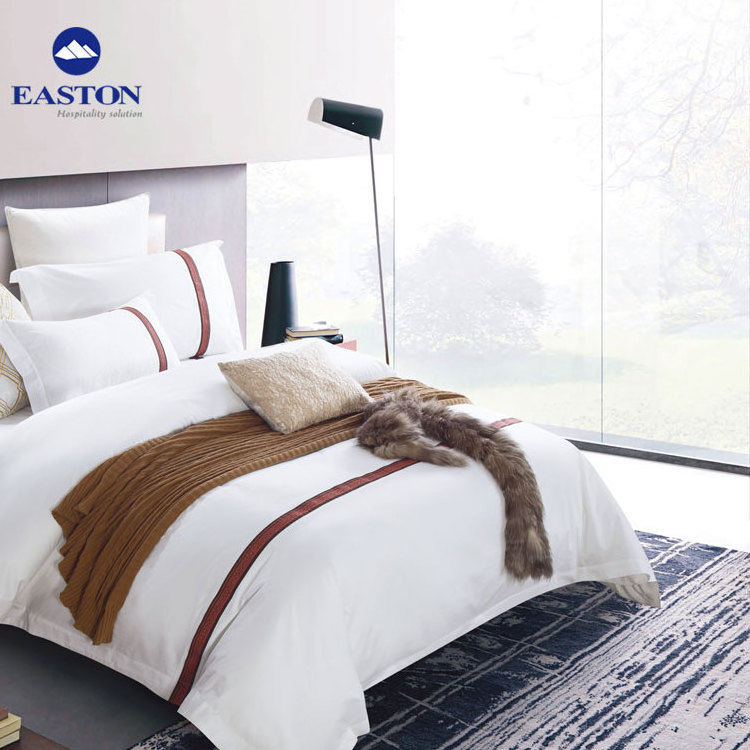 100 % cotton luxury sheraton hotel bedding set in color,cotton hotel bedding sets from china