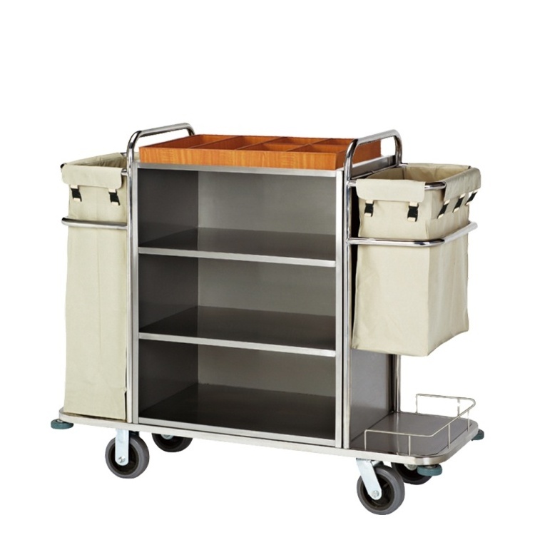 High premium 50kgs capacity hotel cleaning equipment housekeeping trolley cart