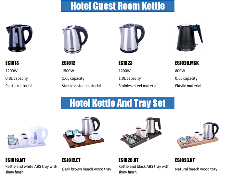 Coffee kettle tray hotel, electric hotel kettle tea tray set