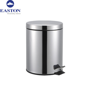 Easton Hotel Pedal Trash Bin Stainless Steel Hotel Pedal Waste Can