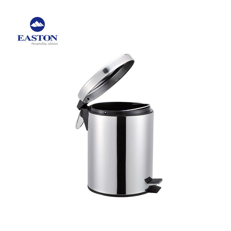 Easton Hotel Pedal Trash Bin Stainless Steel Hotel Pedal Waste Can