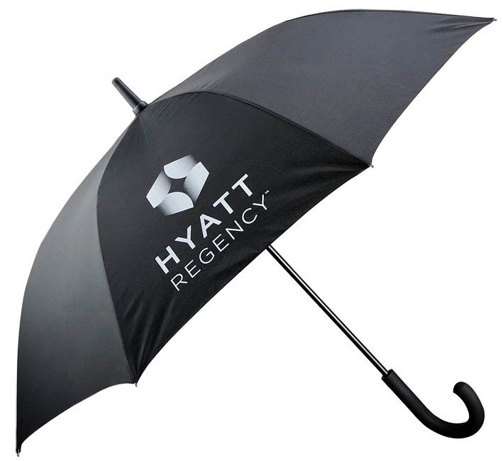 Waterproof automatic umbrella black, hotel umbrella logo printing