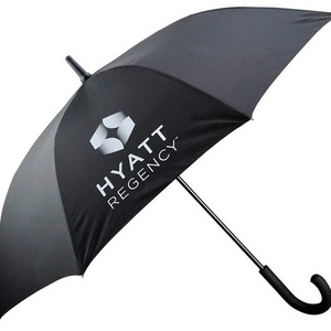 Waterproof automatic umbrella black, hotel umbrella logo printing