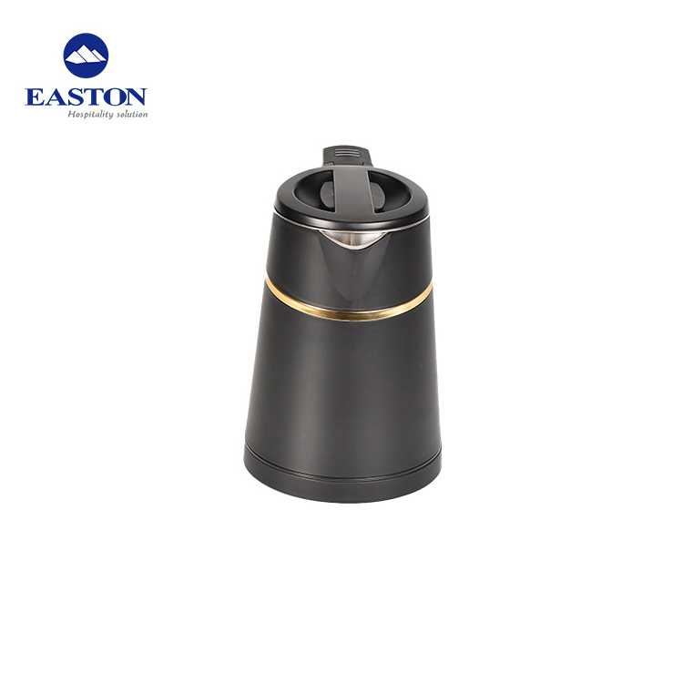 Hot selling 800ml tea water electric kettle black and gold for hotel room