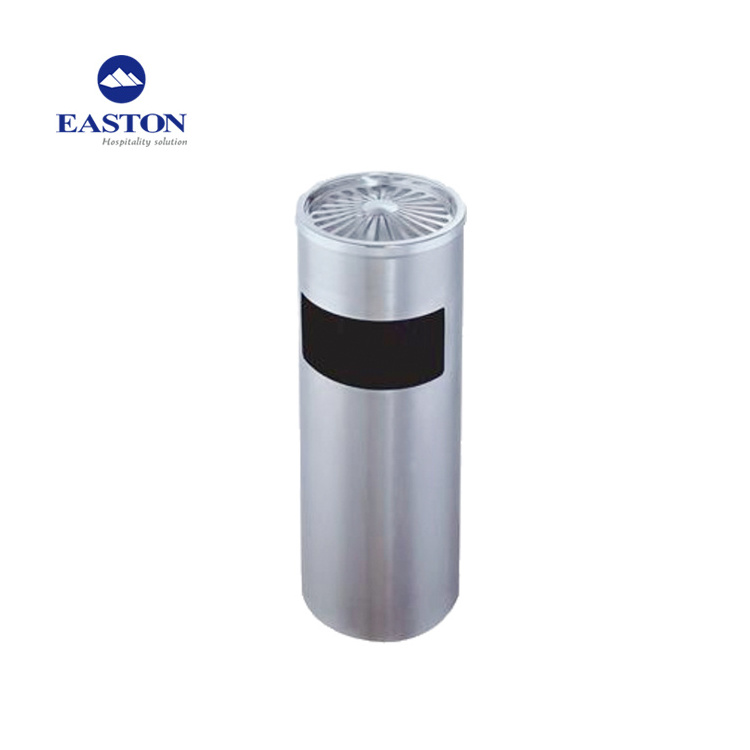 Hot sale hotel cheap indoor trash bin stainless steel waste bins with ashtray