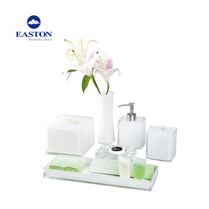 Amenities holder set+cheap high quality hotel balfour white crystal bathroom accessories