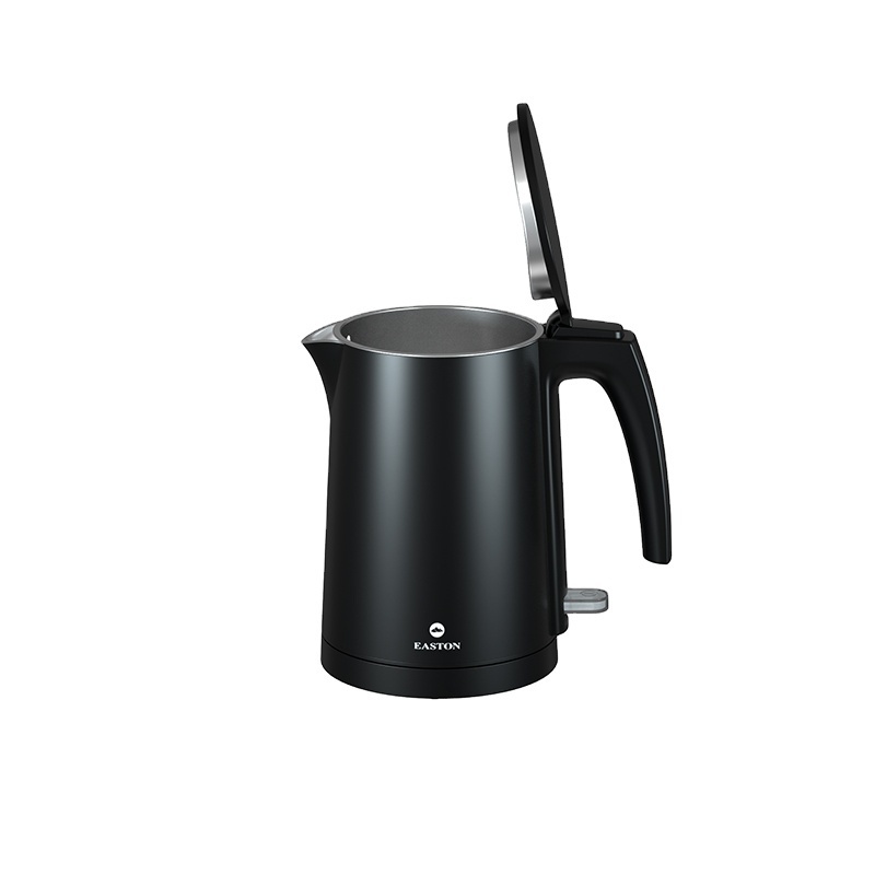 Hotel bedroom service stainless steel matt black Electric kettle with double wall design