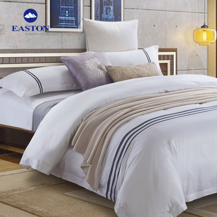 100 % cotton luxury sheraton hotel bedding set in color,cotton hotel bedding sets from china