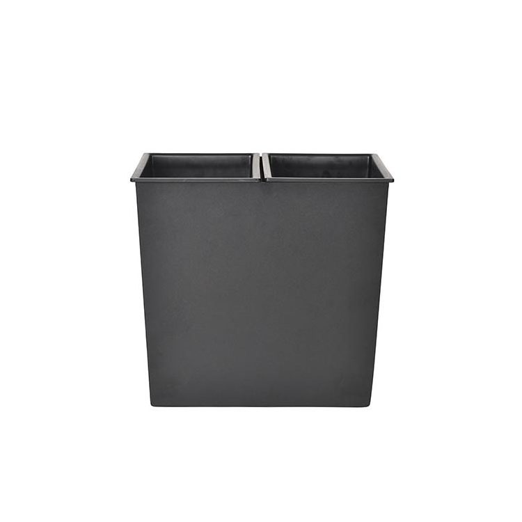 New arrival luxury matt black metal rectangular waste bin recycle for hotel