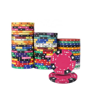 EASTOMMY ET-100202 Texas Hold em 500 Striped Dice Clay Composite Plastic Ceramic Poker Chip Set with Aluminum Case