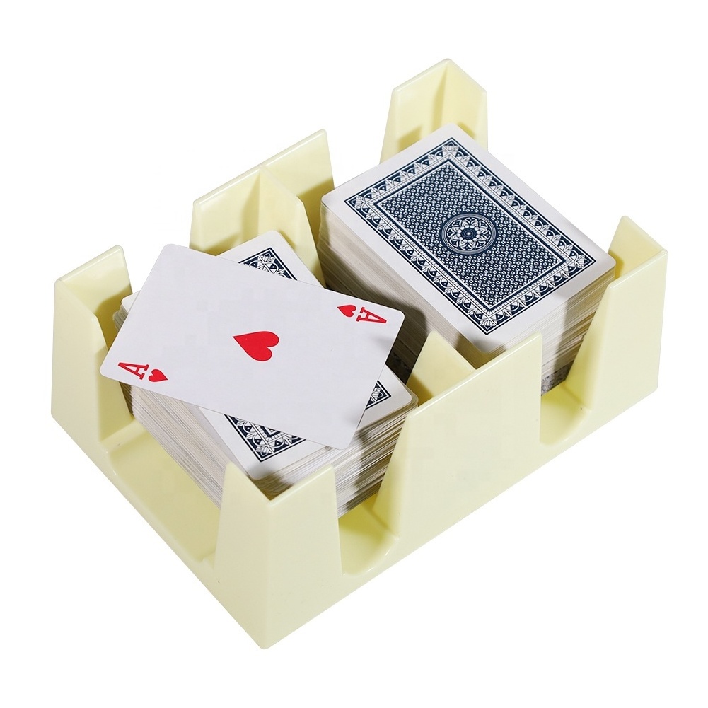 EASTOMMY ET-108002 Playing Card Tray, Card Holder, 6 Deck Rotating Card Tray for Kids Plastic Card Holder