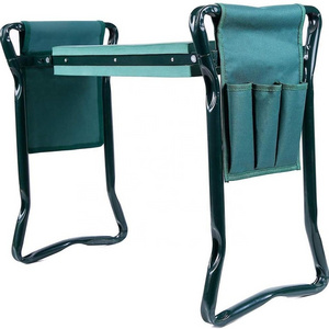 EASTOMMY Garden Kneeler and Seat with 2 Bonus Tool Pouches, Foldable Garden Bench Stools, Portable Kneeler for Gardeners