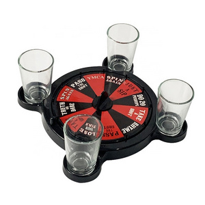 EASTOMMY ET-233003 Drinking Game Set, Bar Roulette Game 4Cup Glasses Adults Lucky Can be Used for Home Party Bar and KTV