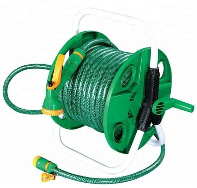 Flexible Durable and Leakproof Green Outdoor PVC Garden Water Hose with Water Stop, Hose Shut Off Valve, Brass Connector 30m