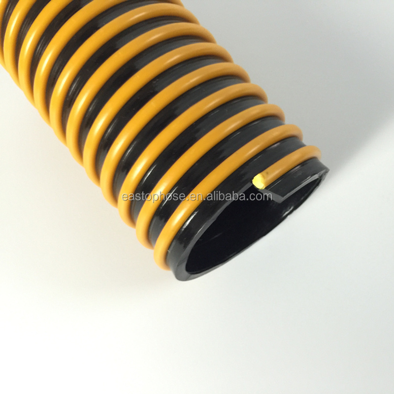 Plastic 1'' x 100 FT 4 5 bar PVC Spiral Reinforced Flexible Spring Suction Hose For Composite Chemical Fuel Oil resistant