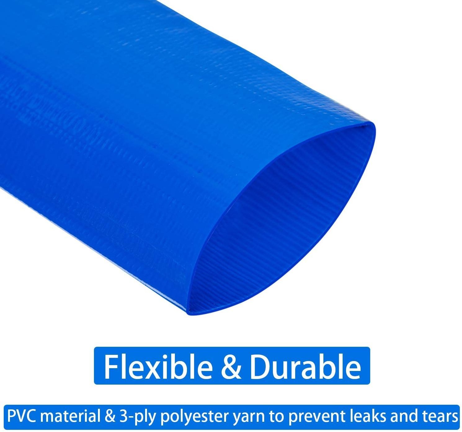 1.5 inch x 100 FT/Roll Best Plastic Standard Duty Pool Water Lay Flat Pump Pipe, Backwash PVC Layflat Hose For Irrigation