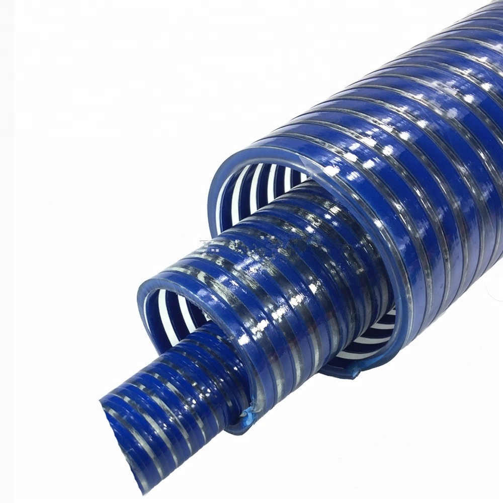 Durable Flat Corrugated Flexible 8 Inch, 10 inch PVC Water Pump Suction Hose pipe Duct Vacuum Hose