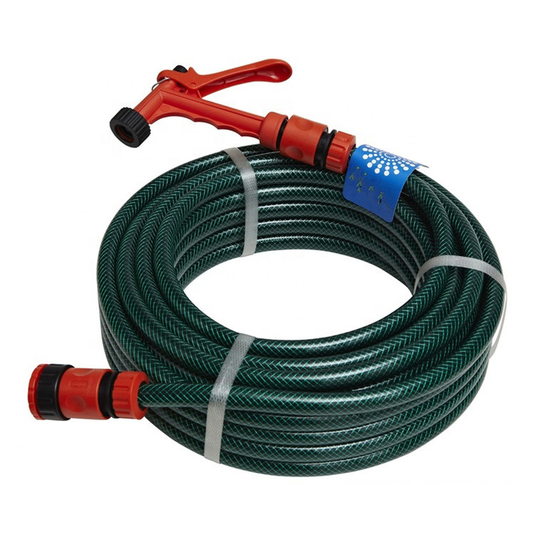 PVC Transparent Clear Water Hose Fiber braided Reinforced Hydraulic Garden Pipe Hose 1/2 inch 30m /roll 10bar 145 psi