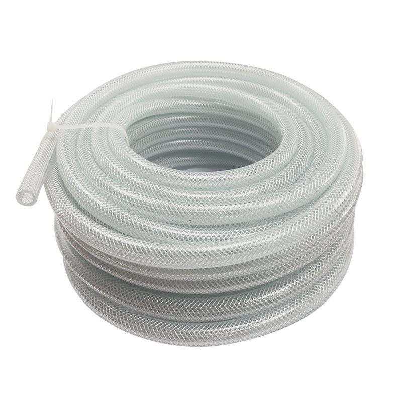 5/32 1/4 3/8 7/8 1 3 2 Inch Clear Plastic Vinyl Tubing PVC Fiber Braided Reinforced Tube Pipe Hose for Water Transfer 6 8 10 bar