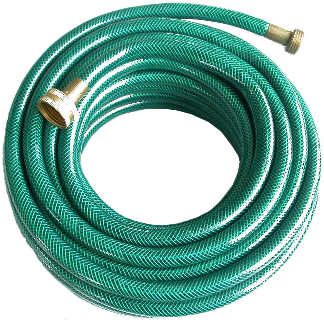 Flexible Durable and Leakproof Green Outdoor PVC Garden Water Hose with Water Stop, Hose Shut Off Valve, Brass Connector 30m