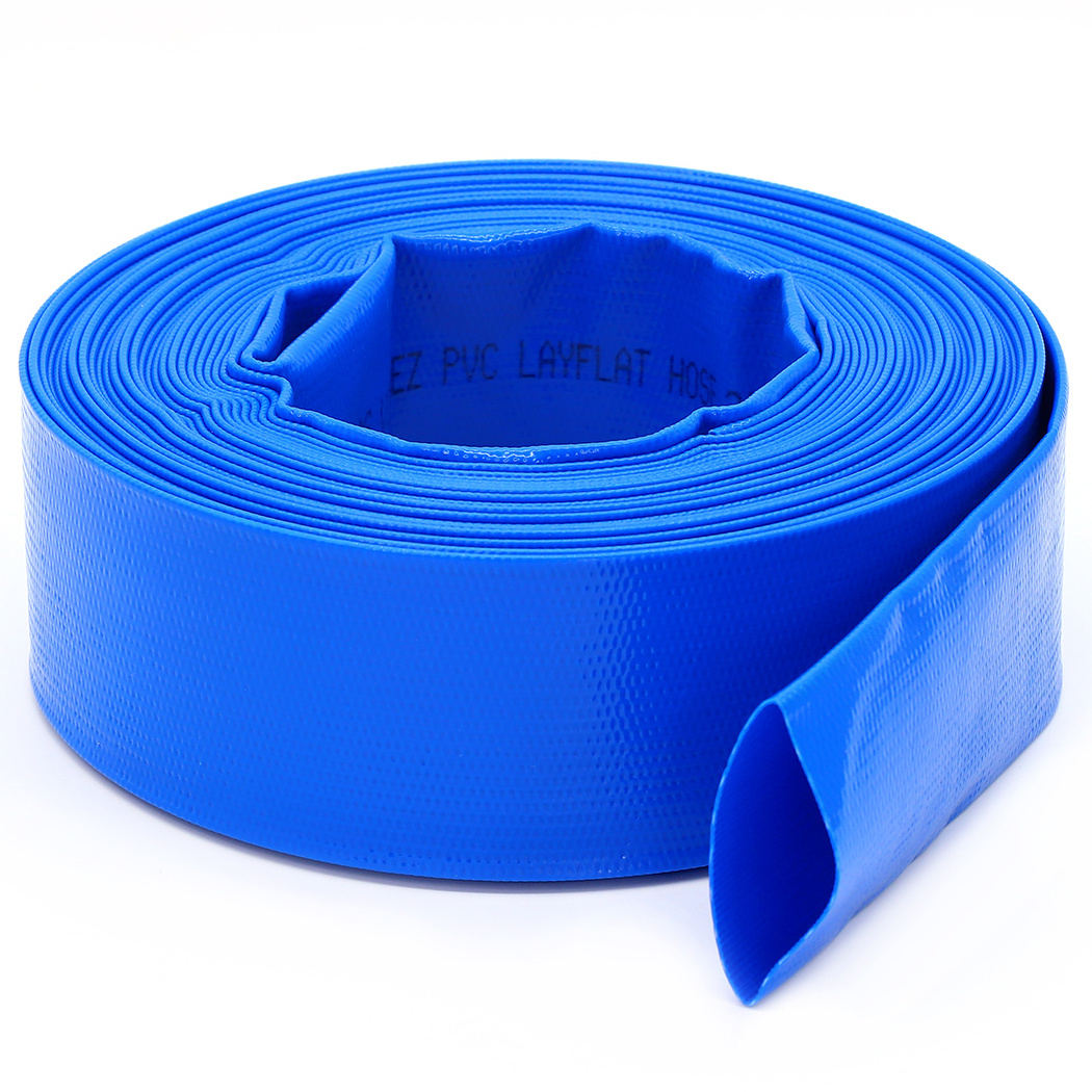 2 Inch 50FT PVC Lay Flat Hose Pipe 6 Bar Flexible Layflat Water Irrigation Discharge Hose For Agriculture Farming