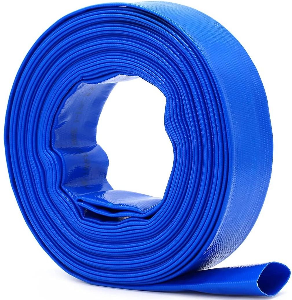 2 Inch 50FT PVC Lay Flat Hose Pipe 6 Bar Flexible Layflat Water Irrigation Discharge Hose For Agriculture Farming