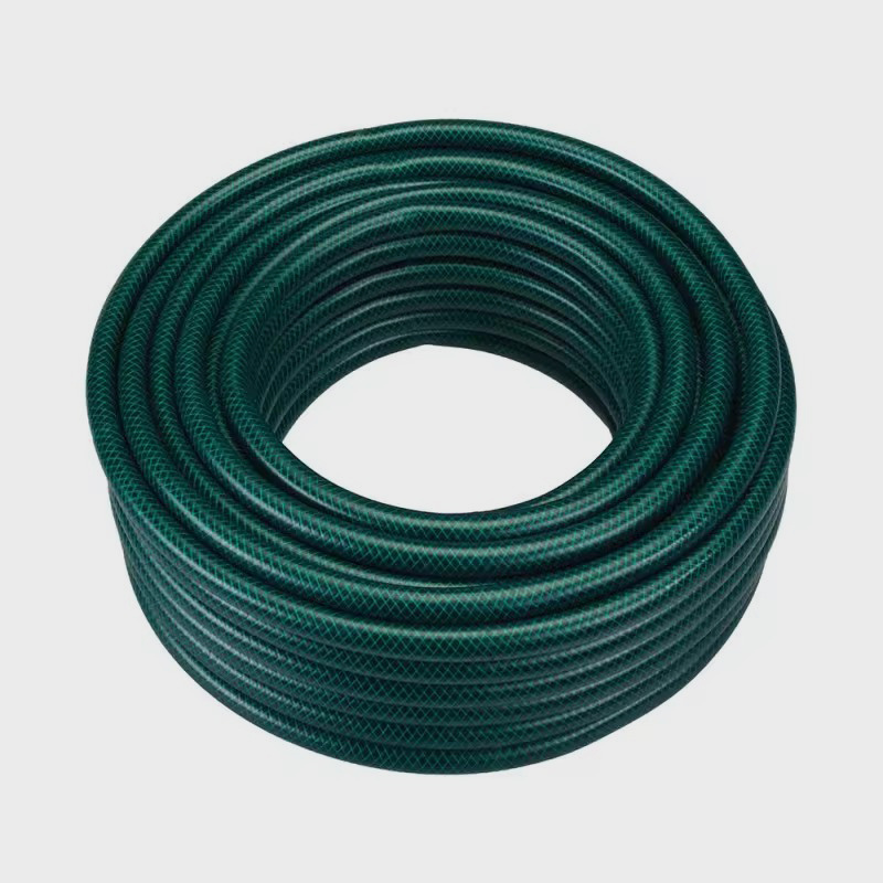 Flexible Durable and Leakproof Green Outdoor PVC Garden Water Hose with Water Stop, Hose Shut Off Valve, Brass Connector 30m