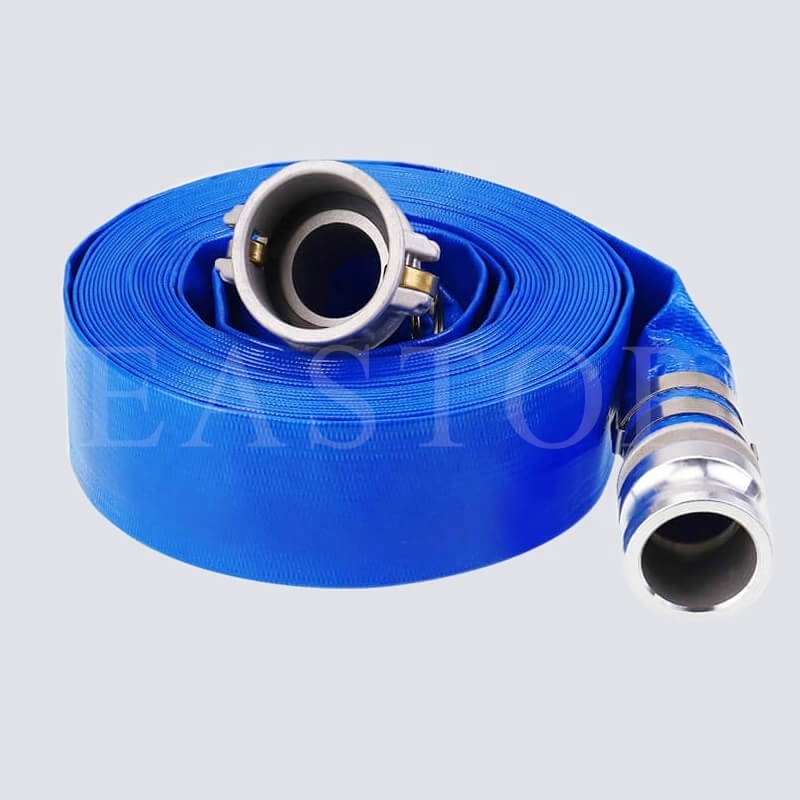 China Factory flexible farm irrigation pvc layflat / lay flat drain hose pipe for agriculture irrig 2 4 bar  1.5 3 4 5  6 8 inch