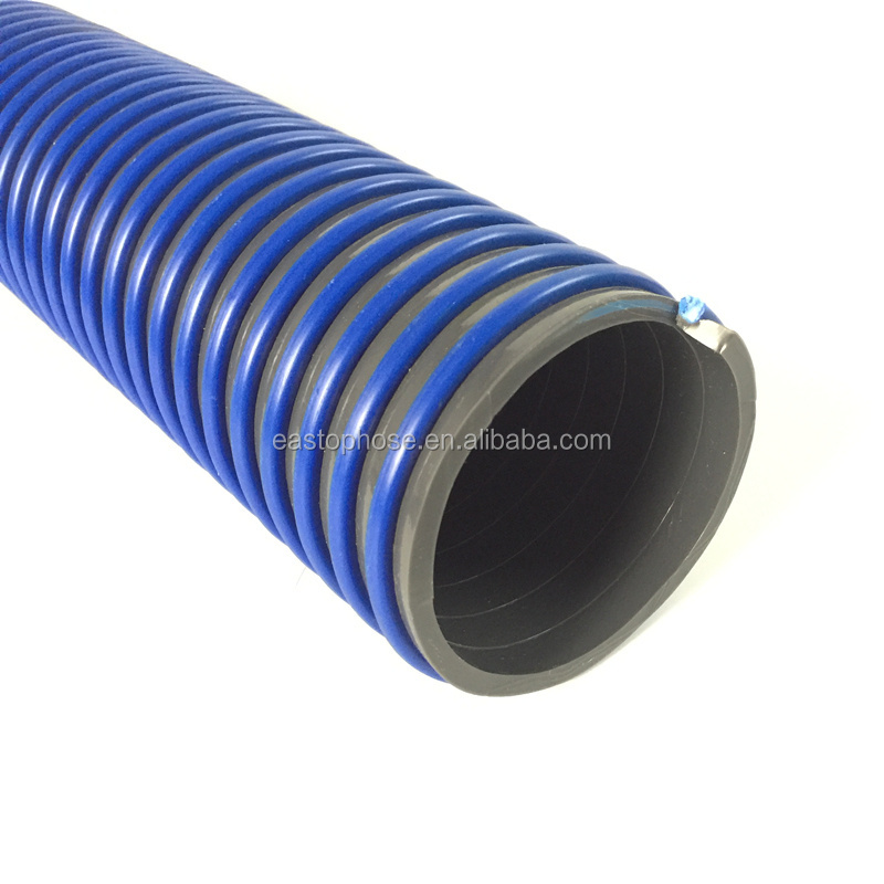 Plastic 1'' x 100 FT 4 5 bar PVC Spiral Reinforced Flexible Spring Suction Hose For Composite Chemical Fuel Oil resistant