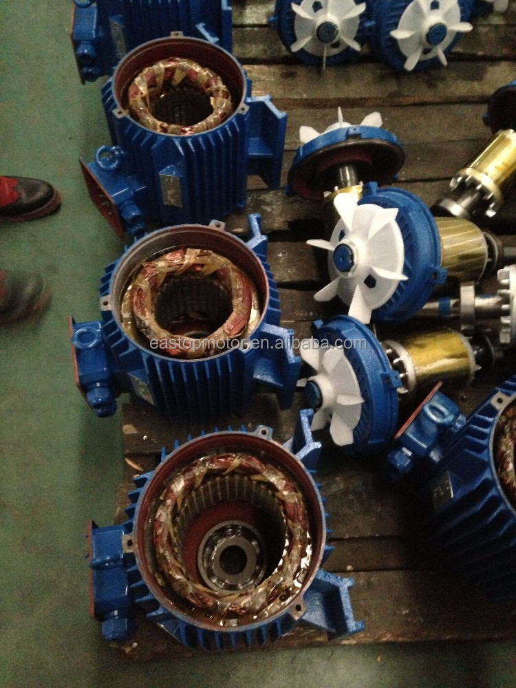 Three phase motor stators and rotors