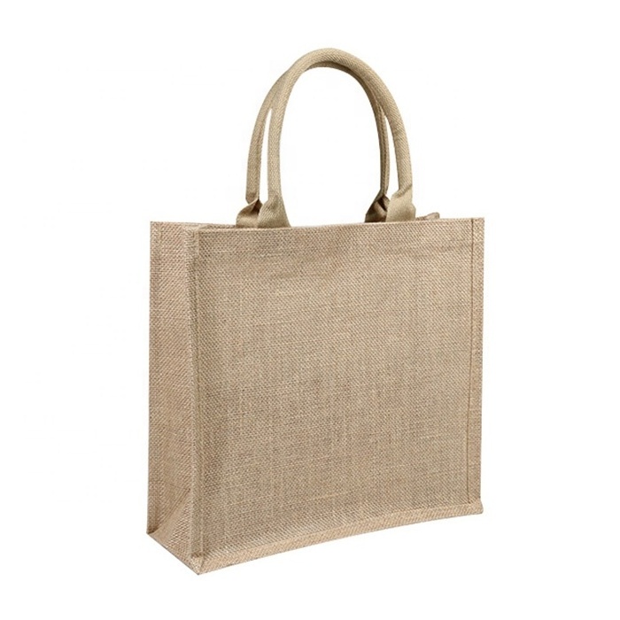 Wholesale Cheap Natural Burlap Linen Jute Tote Bag For Promotion Gift Wedding